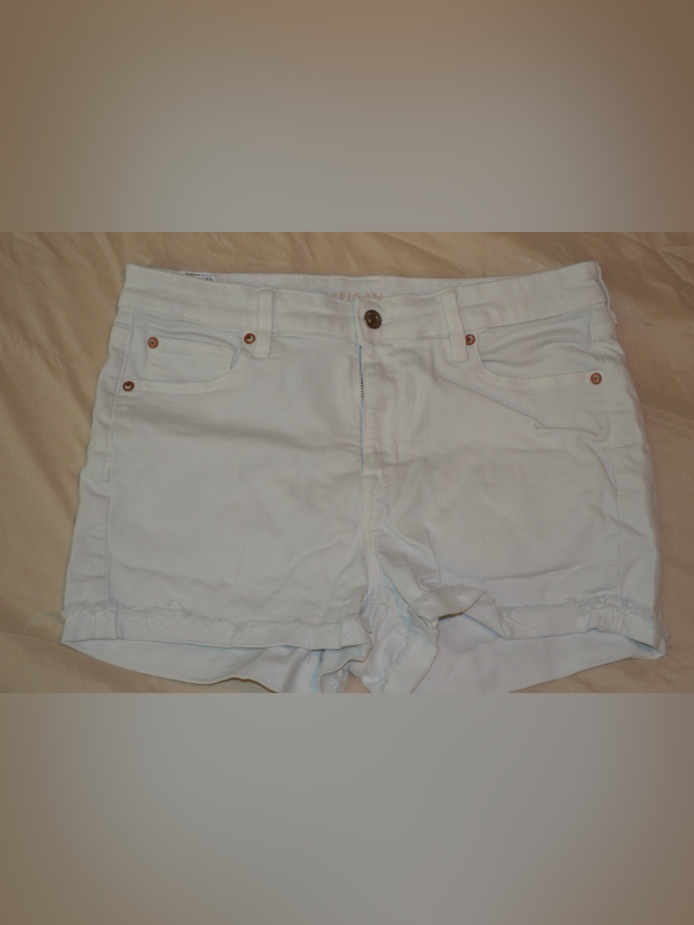 American Eagle Outfitters high v ruse shortie White Denim Shorts